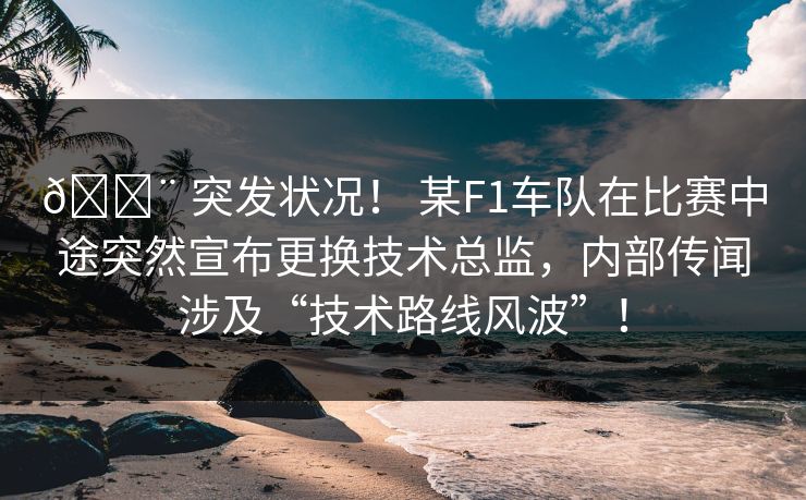 🚨 突发状况！ 某F1车队在比赛中途突然宣布更换技术总监，内部传闻涉及“技术路线风波”！
